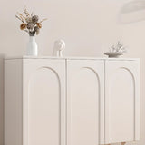 Modern Rectangular Wood Entryway White Shoe Cabinet Image - 10