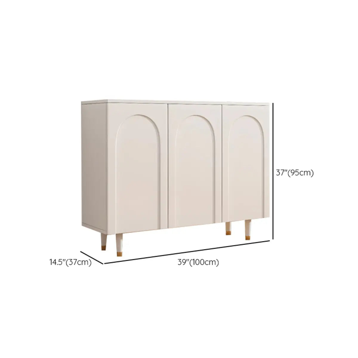 Modern Rectangular Wood Entryway White Shoe Cabinet Image - 18