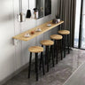 Modern Rectangular Wood Floating Wall-Mounted Bar Table Image - 1