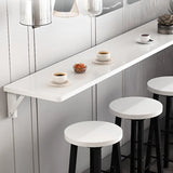 Modern Rectangular Wood Floating Wall-Mounted Bar Table Image - 11