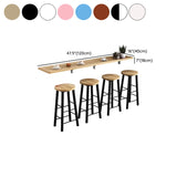 Modern Rectangular Wood Floating Wall-Mounted Bar Table Image - 13
