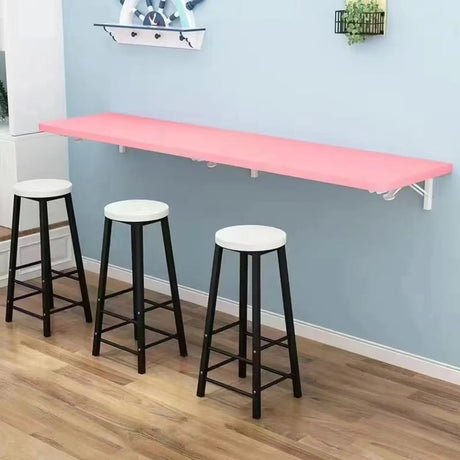 Modern Rectangular Wood Floating Wall-Mounted Bar Table Image - 2