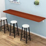 Modern Rectangular Wood Floating Wall-Mounted Bar Table Image - 3