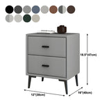 Modern Rectangular Wood Gray Drawer Storage Nightstand #size