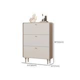 Modern Rectangular Wood Hallway Cream Shoe Storage Cabinet Image - 13