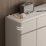 Modern Rectangular Wood Hallway White Large Shoe Cabinet Image - 12