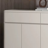 Modern Rectangular Wood Hallway White Large Shoe Cabinet Image - 13