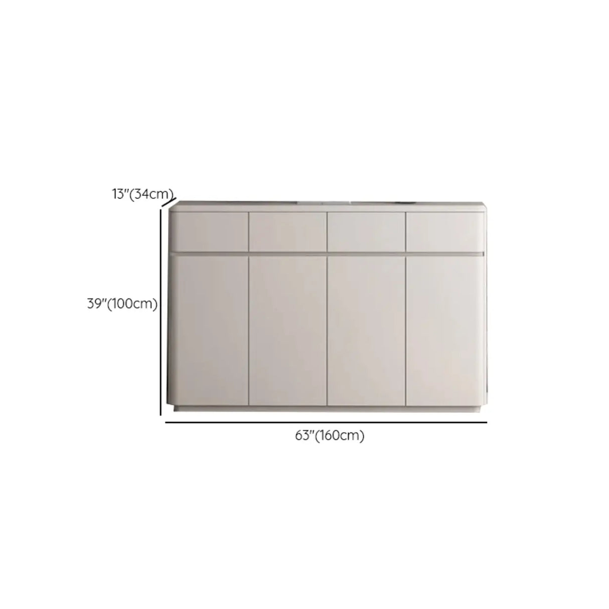 Modern Rectangular Wood Hallway White Large Shoe Cabinet 