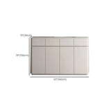 Modern Rectangular Wood Hallway White Large Shoe Cabinet #size