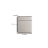 Modern Rectangular Wood Hallway White Large Shoe Cabinet Image - 16