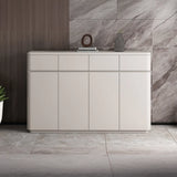Modern Rectangular Wood Hallway White Large Shoe Cabinet Image - 7