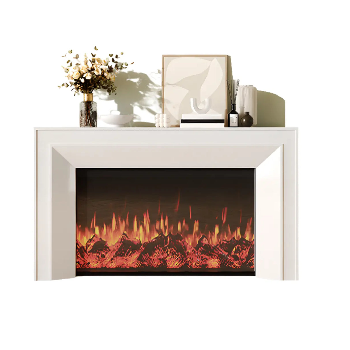 Modern Rectangular Wood Living Room Black LED TV Stand