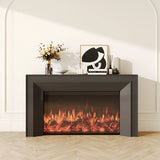 Modern Rectangular Wood Living Room Black LED TV Stand