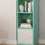 Modern Rectangular Wood Narrow Display Bookcase White Image - 20