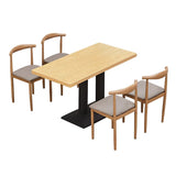 Modern Rectangular Wood Natural Dining Table Image - 10