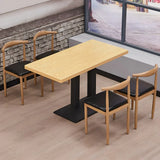 Modern Rectangular Wood Natural Dining Table Image - 14