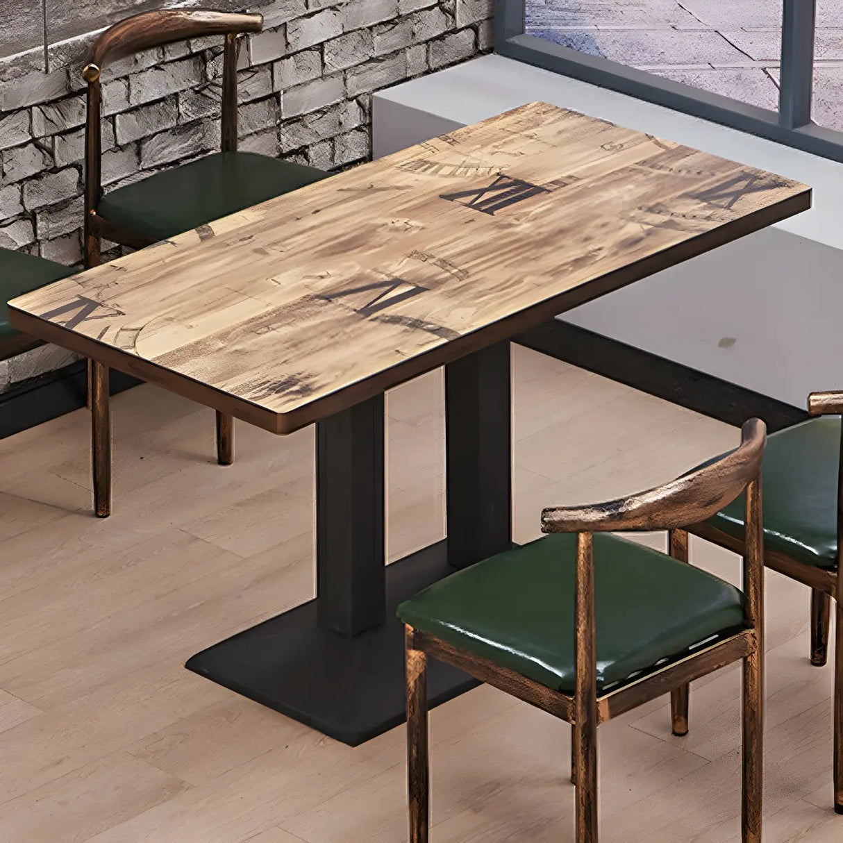 Modern Rectangular Wood Natural Dining Table Image - 16