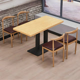 Modern Rectangular Wood Natural Dining Table Image - 17