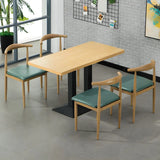 Modern Rectangular Wood Natural Dining Table Image - 3
