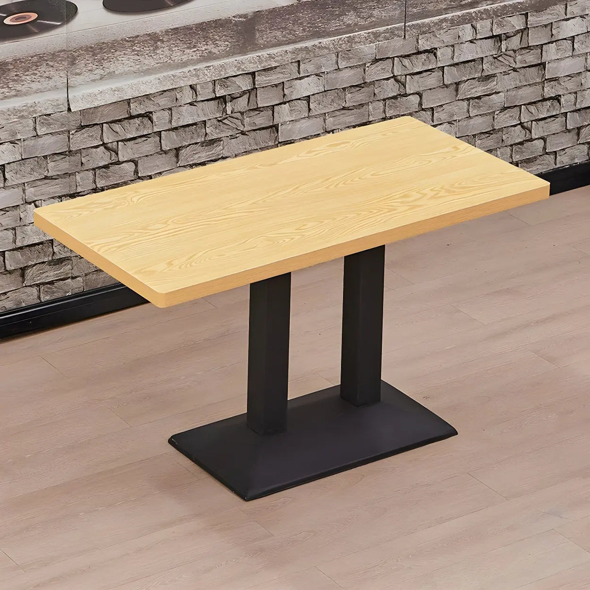 Modern Rectangular Wood Natural Dining Table Image - 6