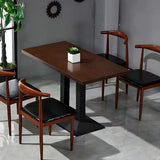 Modern Rectangular Wood Natural Dining Table Image - 7