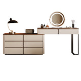 Modern Rectangular Wood Wall Light Mirror Makeup Vanity Image - 3