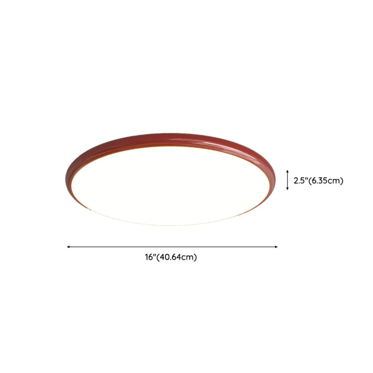 Modern Red Circle Metal LED Flush Mount Ceiling Light Image - 10