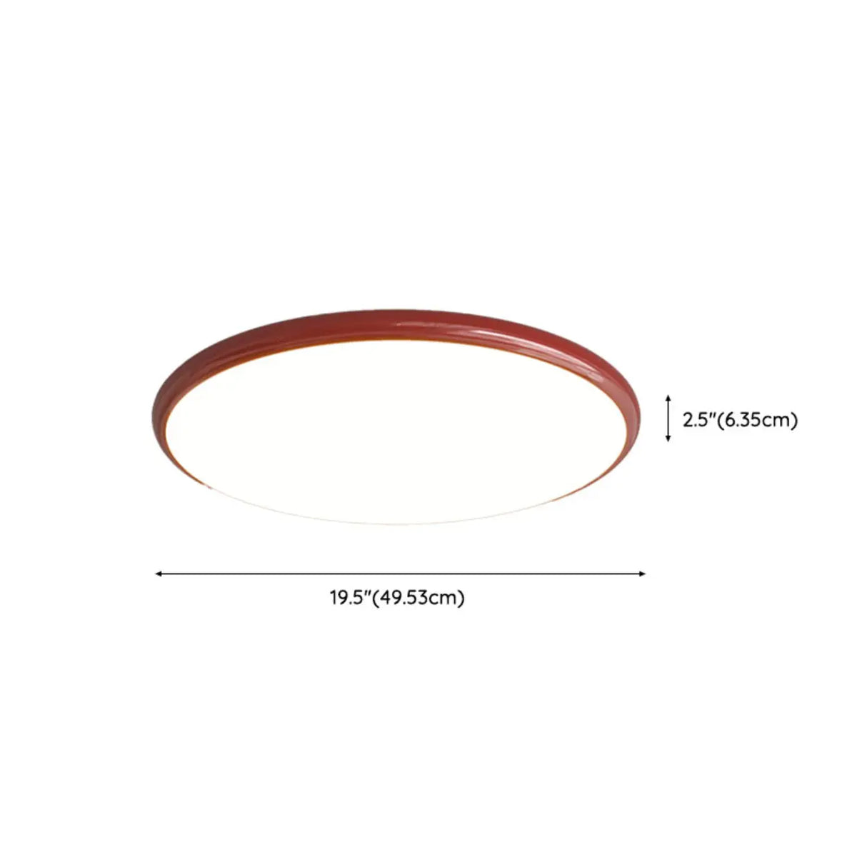 Modern Red Circle Metal LED Flush Mount Ceiling Light Image - 11