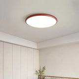 Modern Red Circle Metal LED Flush Mount Ceiling Light Image - 3