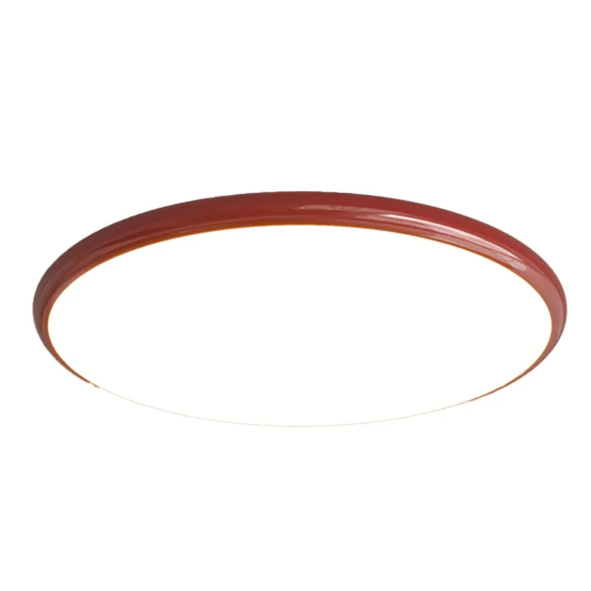 Modern Red Circle Metal LED Flush Mount Ceiling Light Image - 5
