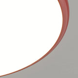 Modern Red Circle Metal LED Flush Mount Ceiling Light Image - 7
