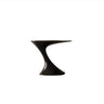 Modern Red Oval Steel Sculpted Pedestal Side Table Image - 3