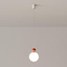 Modern Red Resin Triple Glass Globe Pendant Light Image - 2