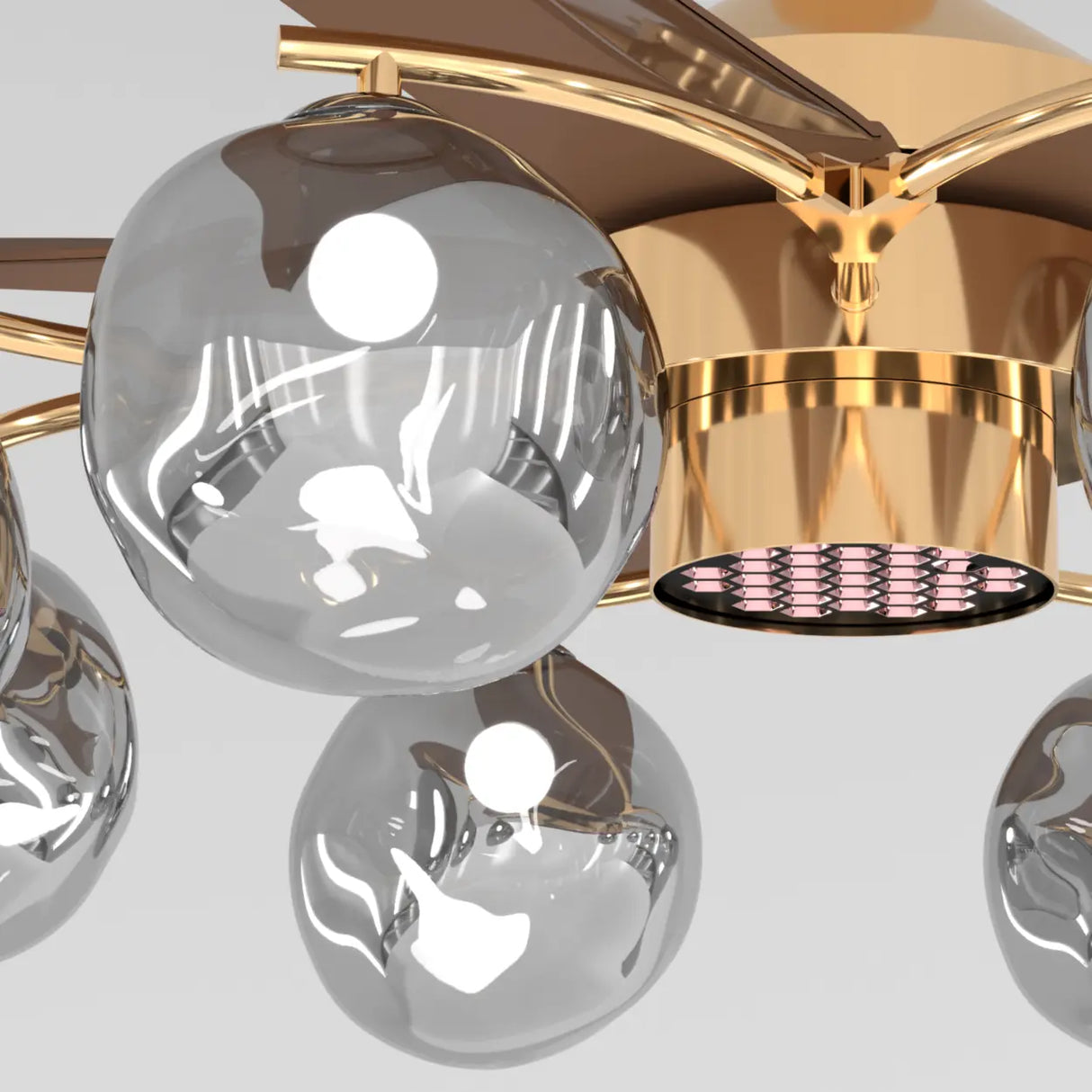 Modern Remote Control 8-Light Globe Ceiling Fan Light Image - 4