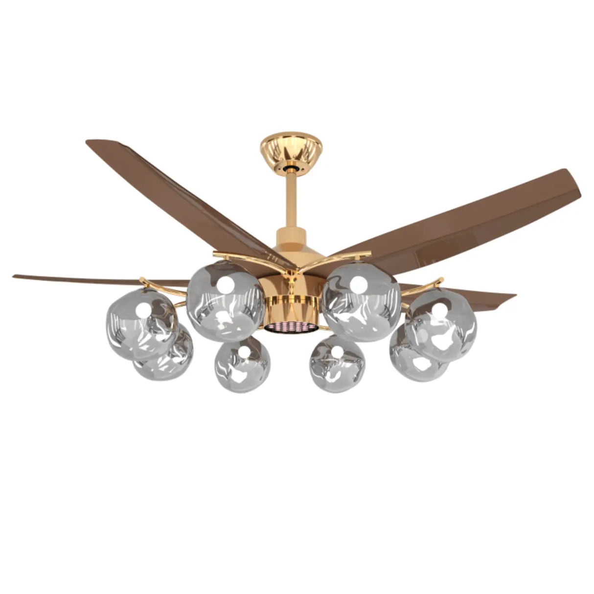 Modern Remote Control 8-Light Globe Ceiling Fan Light Image - 8