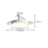 Modern Remote Control Round Ceiling Fan with LED Light Image - 16