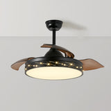 Modern Remote Control Round Ceiling Fan with LED Light Image - 8