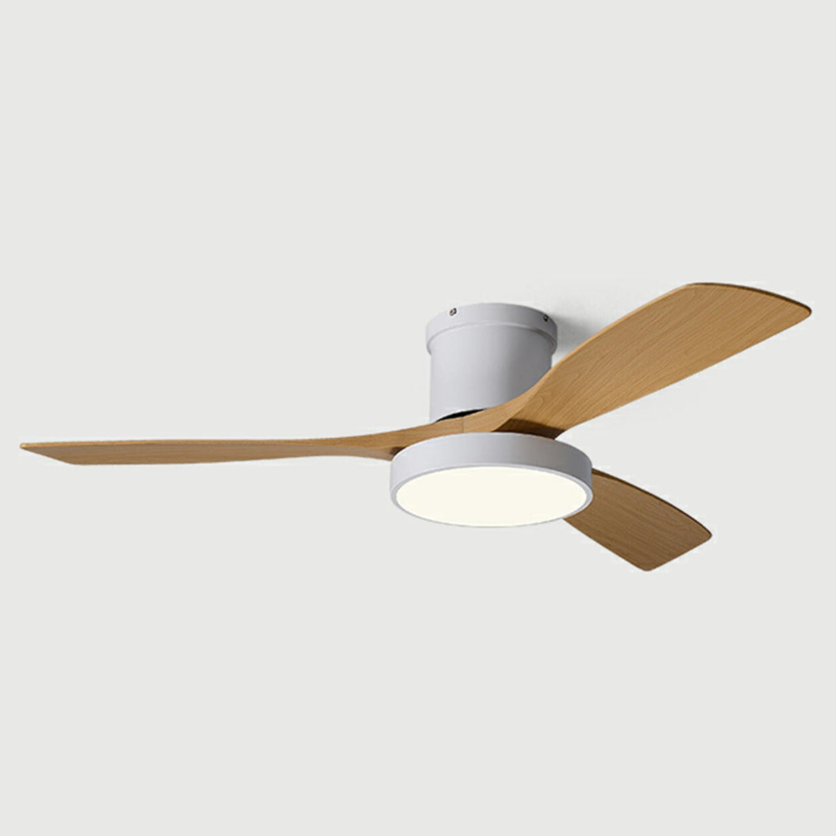 Modern Remote Control Wood Ceiling Fan with LED Light Image - 15