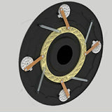 Modern Retractable Blade Round Metal Ceiling Fan Light Image - 26