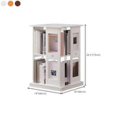 Modern Revolving Wooden Square Column Narrow Bookcase #size