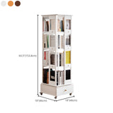 Modern Revolving Wooden Square Column Narrow Bookcase Image - 25