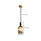 Modern Ribbed Clear Glass Cylinder Pendant Light Image - 18