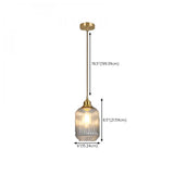 Modern Ribbed Clear Glass Cylinder Pendant Light Image - 20