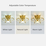 Modern Ring Flower Semi Flush Ceiling Fan with Light Image - 4