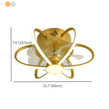 Modern Ring Flower Semi Flush Ceiling Fan with Light #size