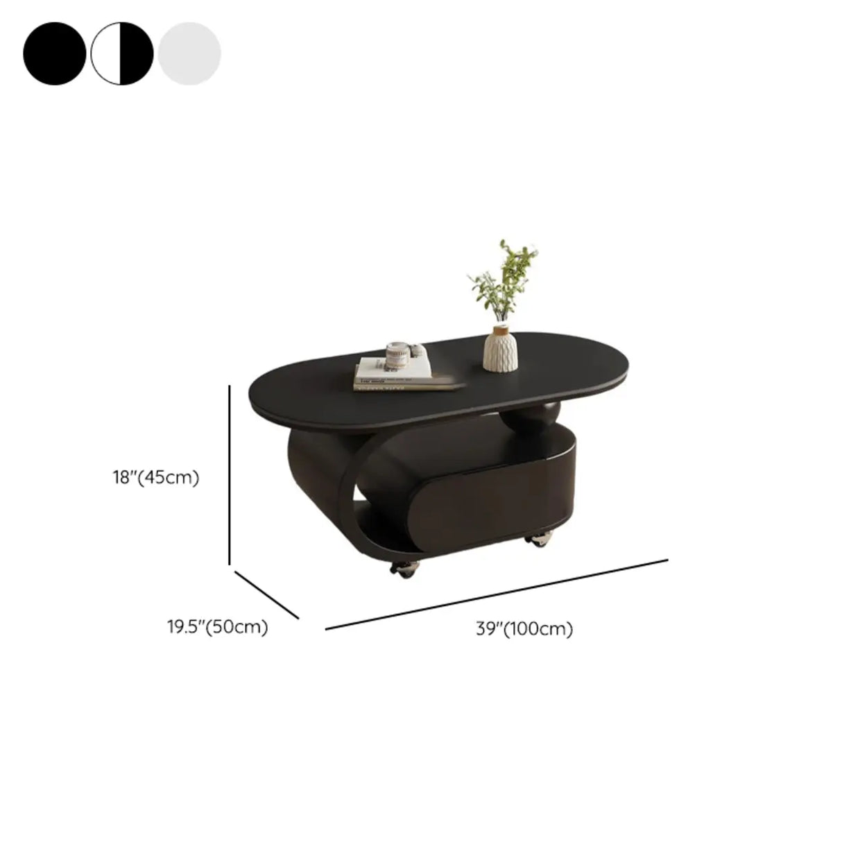 Modern Rolling Coffee Table with Storage and Sleek Design Image - 16