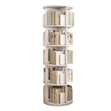 Modern Rotatable Revolver Round Wood Narrow Bookcase Image - 12