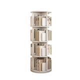 Modern Rotatable Revolver Round Wood Narrow Bookcase Image - 18