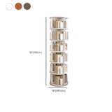 Modern Rotatable Revolver Round Wood Narrow Bookcase #size