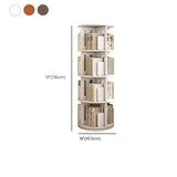 Modern Rotatable Revolver Round Wood Narrow Bookcase Image - 32